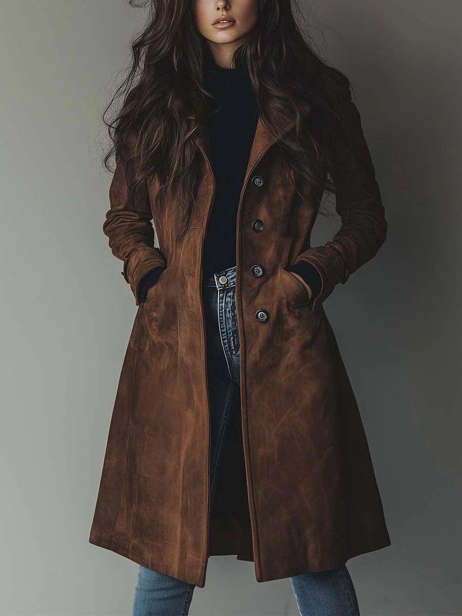 Penelope | Longline Double-Breasted Tailored Trench Coat