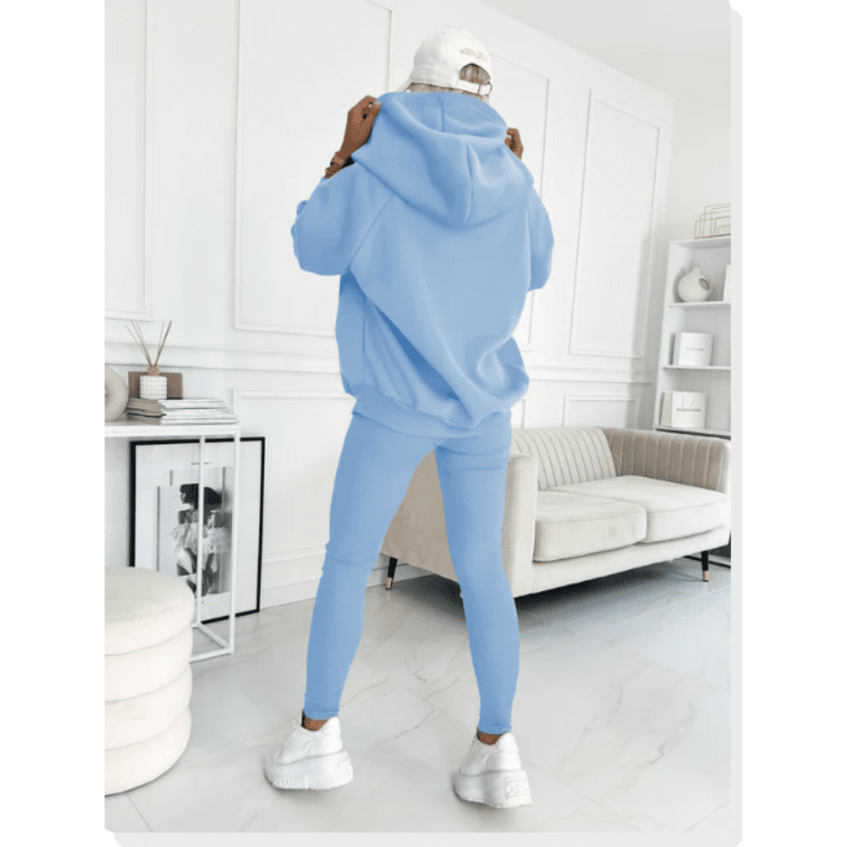 Women's Loungewear Set Tracksuit with Oversized Hoodie Tank and High Waist Leggings