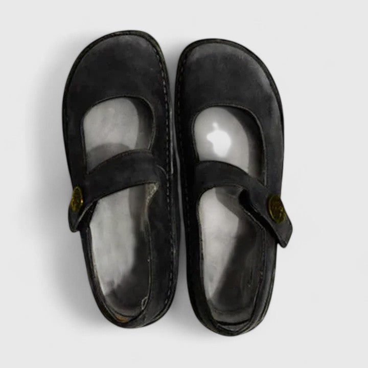 Women's Mary Jane Shoes Flats with Adjustable Strap and Cushioned Insole