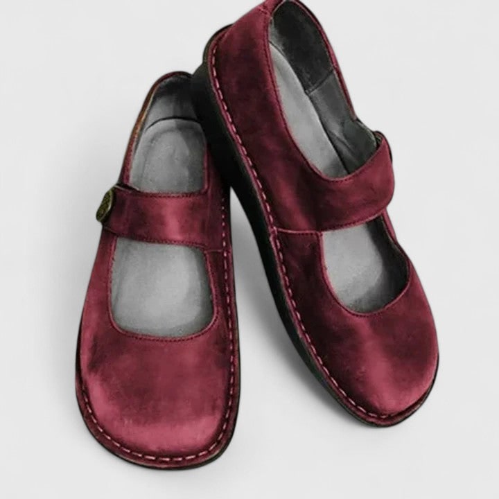Women's Mary Jane Shoes Flats with Adjustable Strap and Cushioned Insole