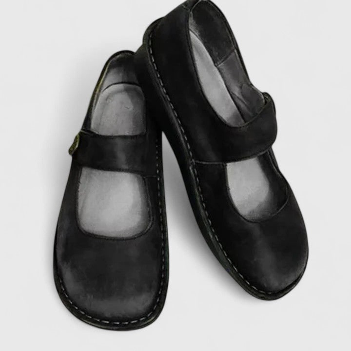 Women's Mary Jane Shoes Flats with Adjustable Strap and Cushioned Insole