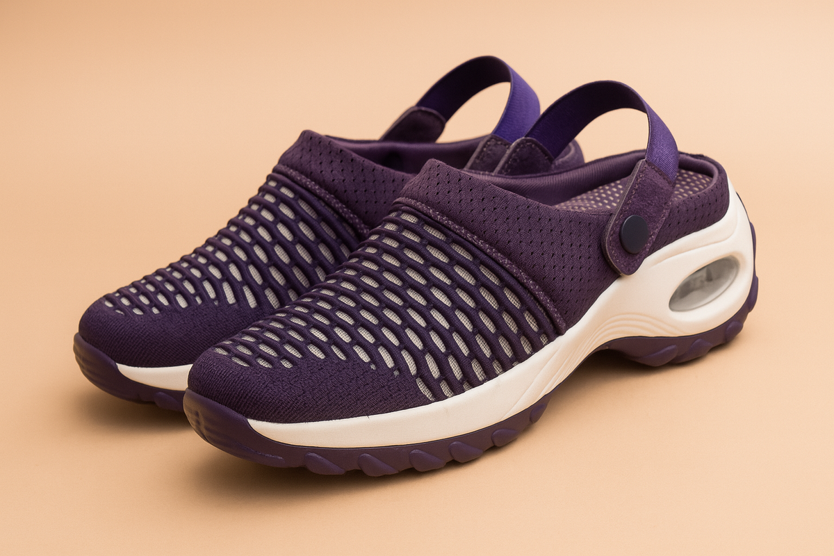 Women's Mesh Clogs with Adjustable Slip-On Strap and Cushioned Sole