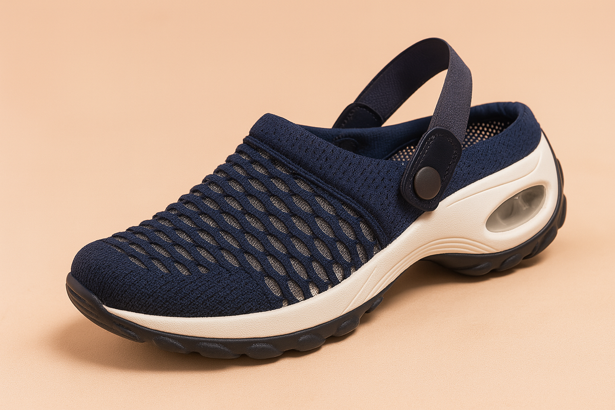 Women's Mesh Clogs with Adjustable Slip-On Strap and Cushioned Sole