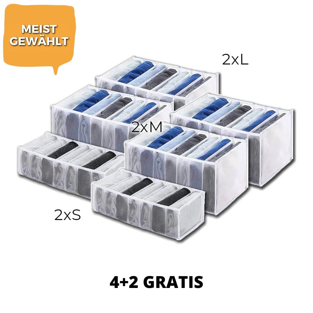 Mesh Clothes Drawer Organizer with Divided Compartments and Closet Dividers