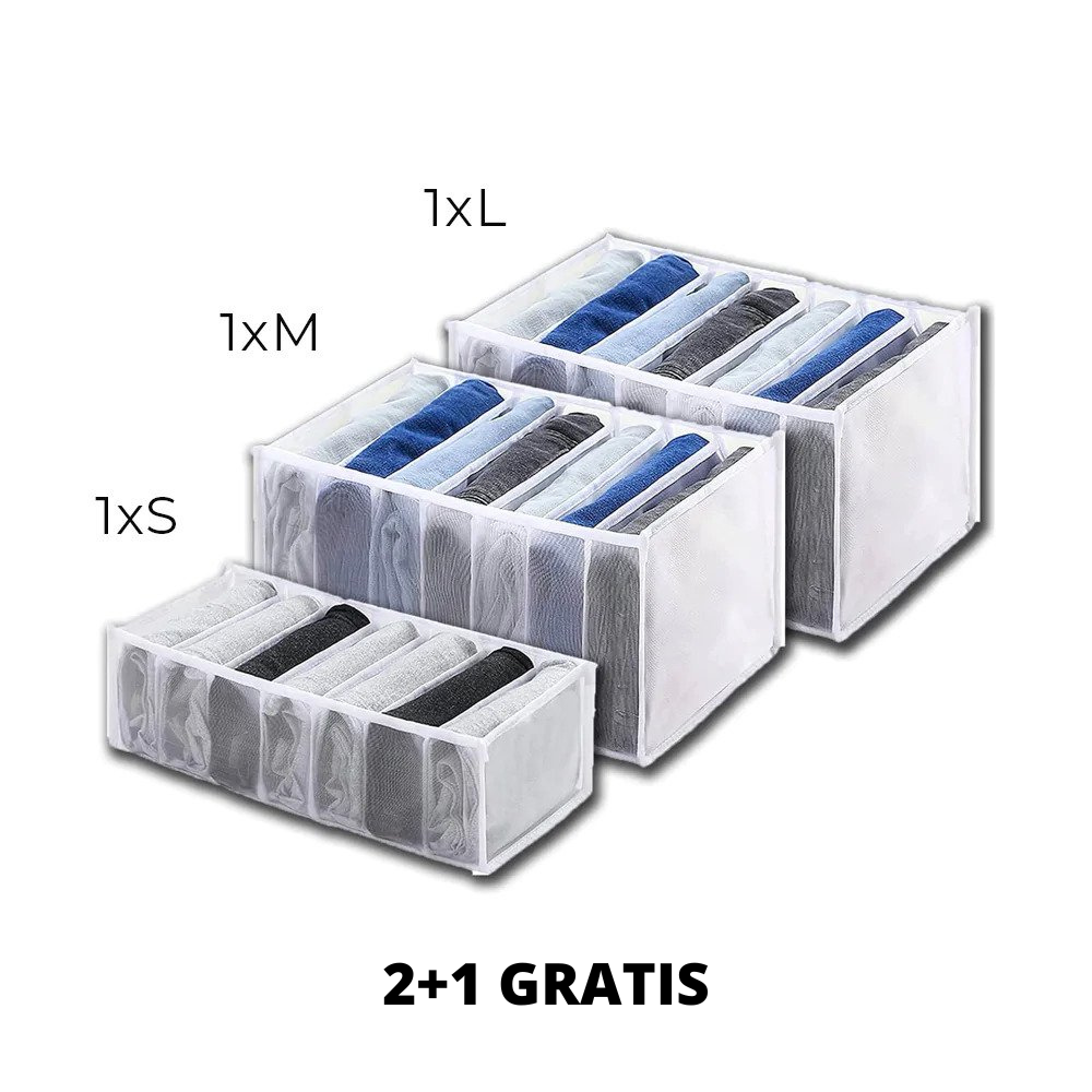 Mesh Clothes Drawer Organizer with Divided Compartments and Closet Dividers