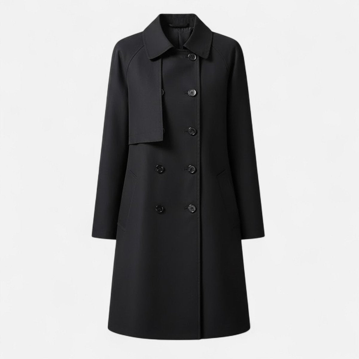 Olivia | Mid-Length Wool-Blend Double-Breasted Trench Coat