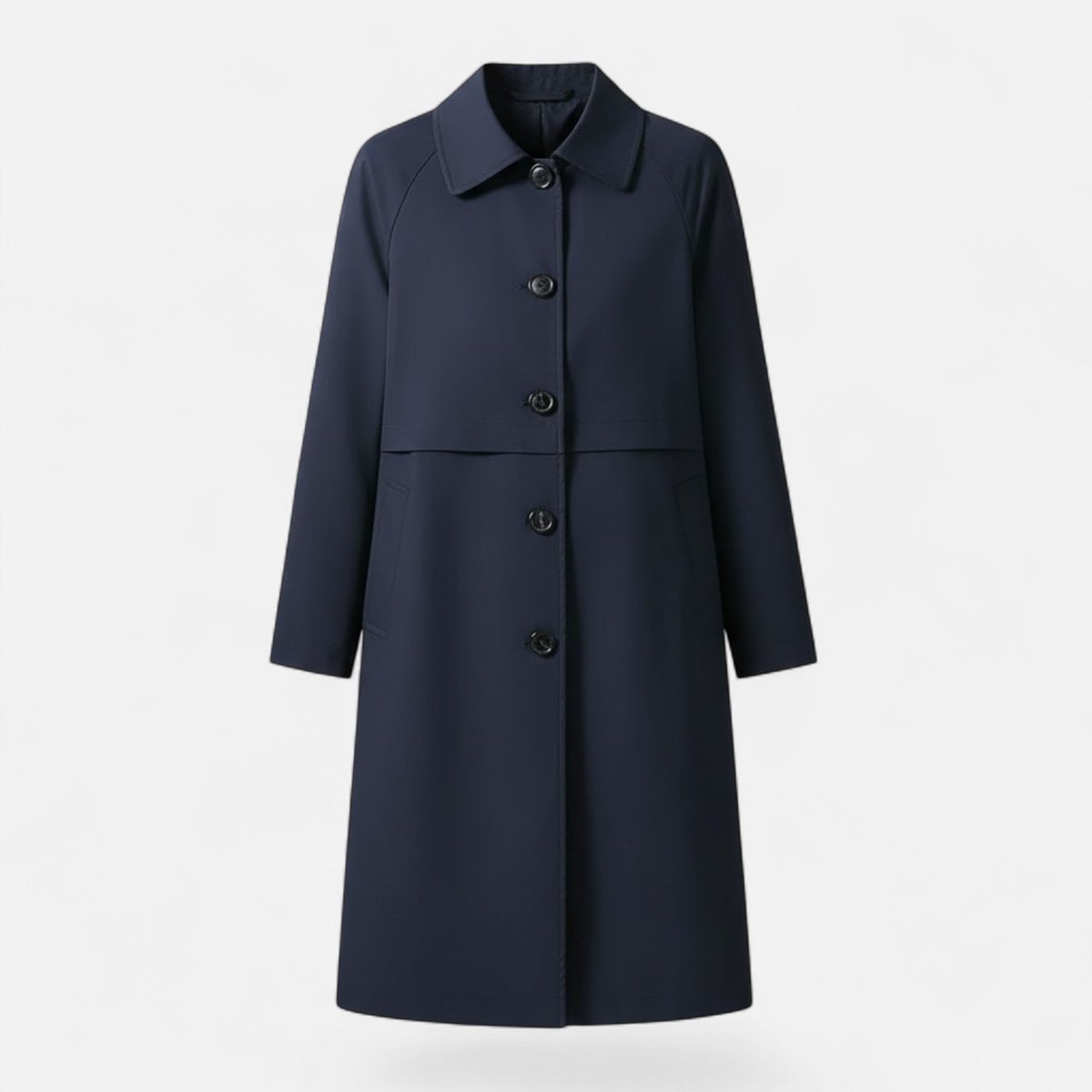 Olivia | Mid-Length Wool-Blend Double-Breasted Trench Coat