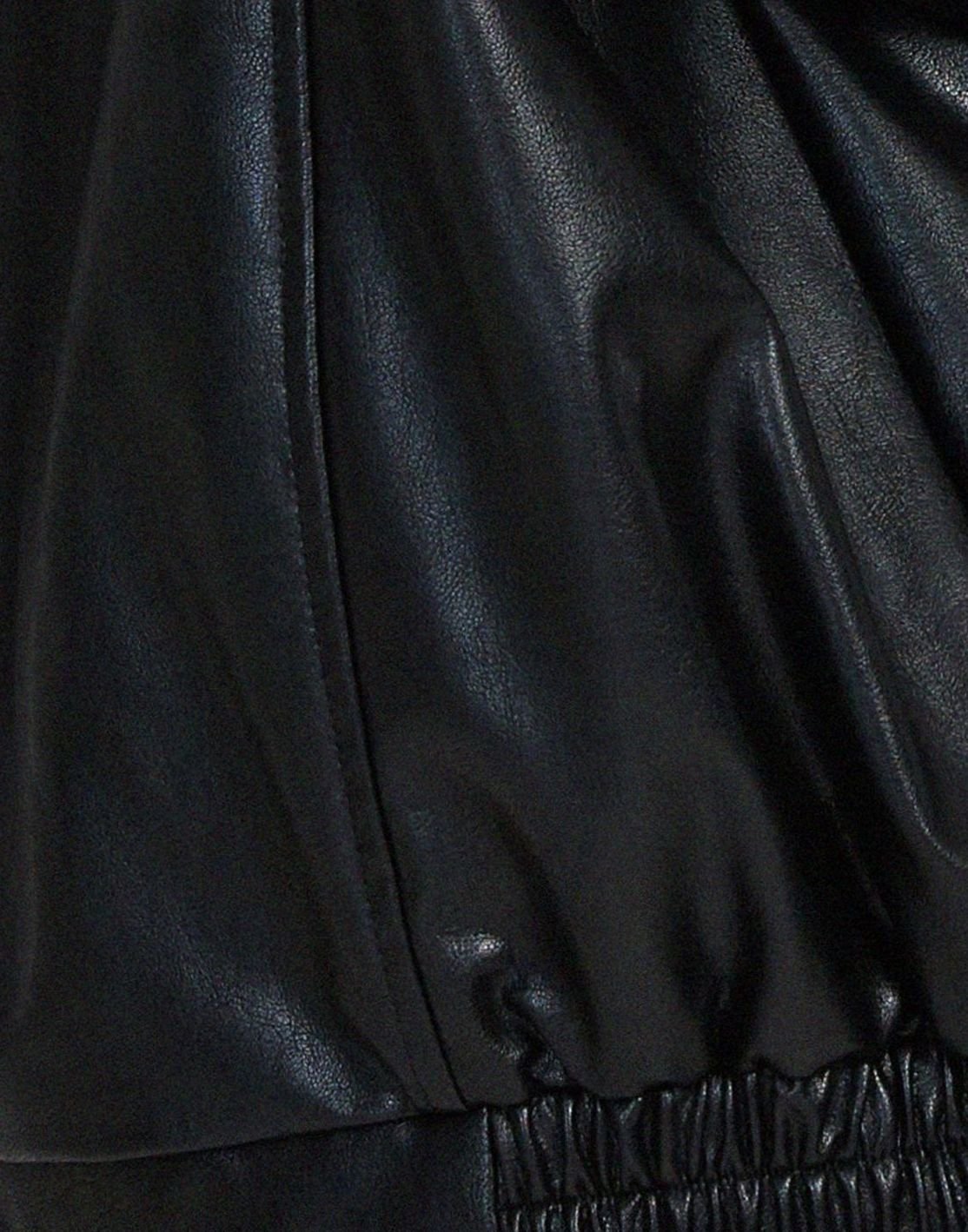 Sybil | Oversized Faux Leather Zip-Up Bomber Jacket