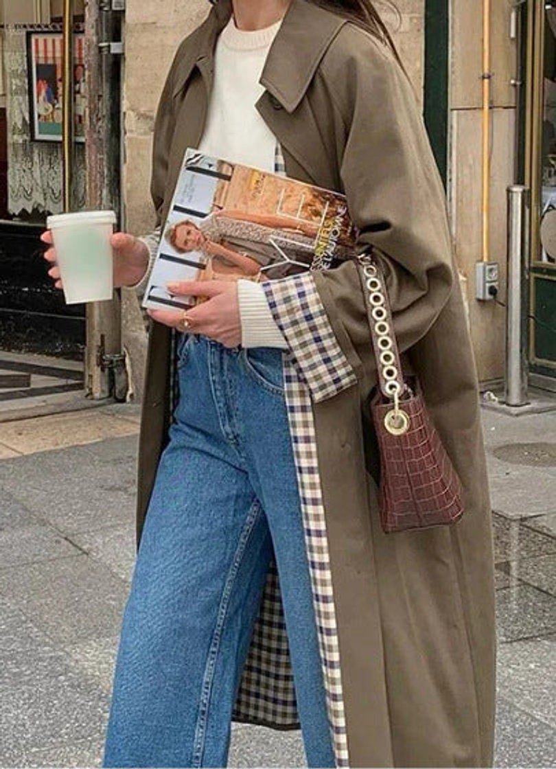 Nora | Oversized Plaid-Lined Cotton Blend Trench Coat