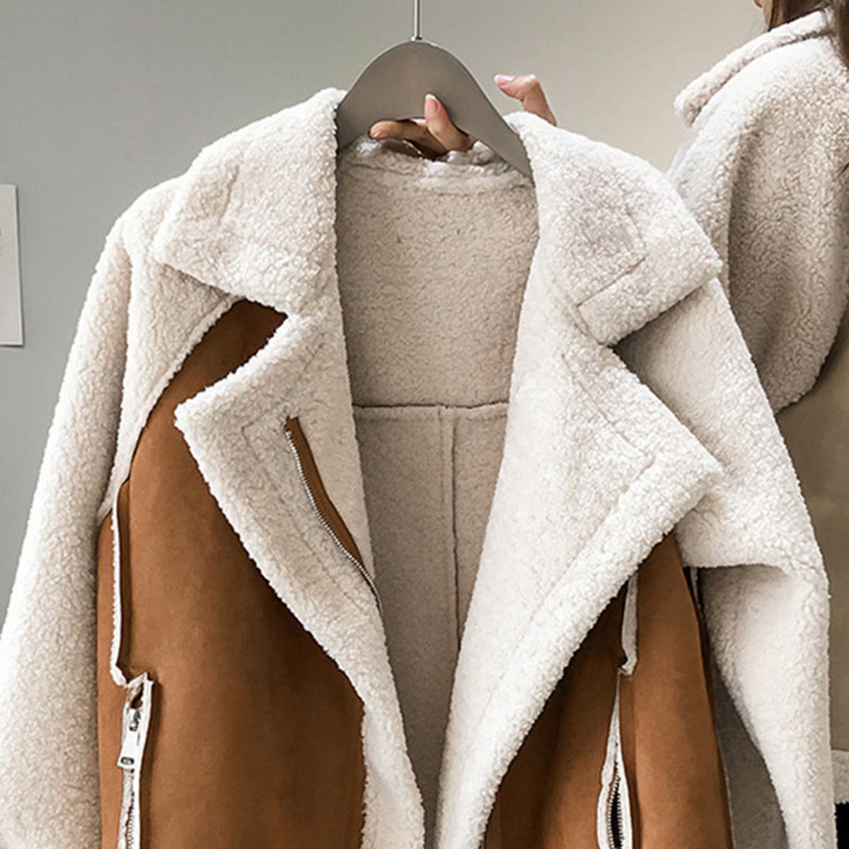 Wilhelmina | Sherpa Oversized Zip-Up Fleece Jacket