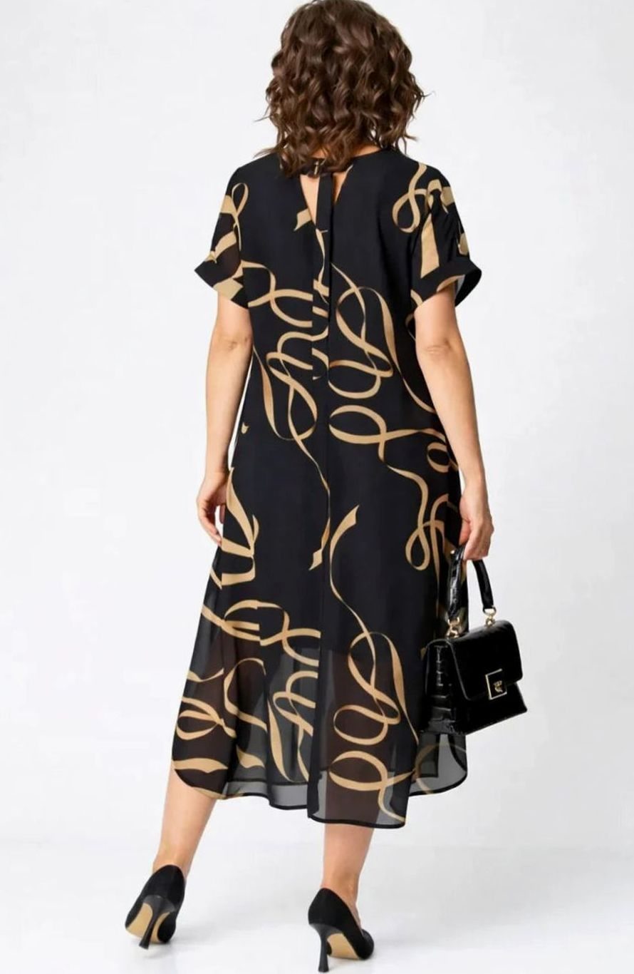 Madison | Women's Plus-Size V-Neck Chiffon Midi Formal Dress