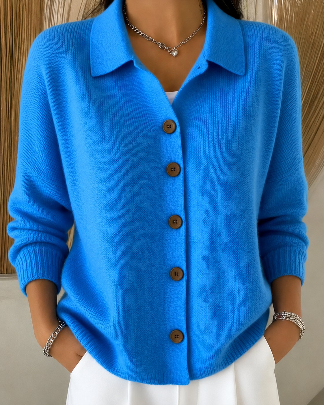 Romilly | Relaxed-Fit Button-Up Collared Knit Cardigan