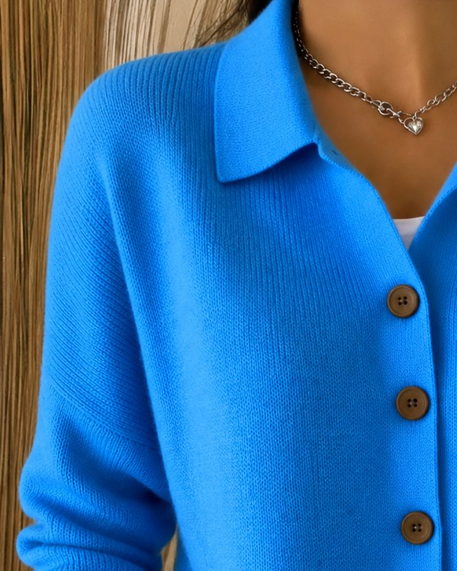 Romilly | Relaxed-Fit Button-Up Collared Knit Cardigan