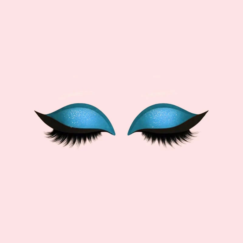 Women's Reusable Self-Adhesive Eyeliner Stickers with False Lashes and Eyeshadow