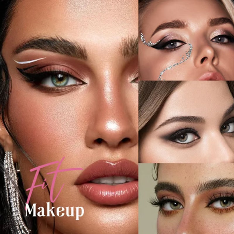 Women's Reusable Self-Adhesive Eyeliner Stickers with False Lashes and Eyeshadow