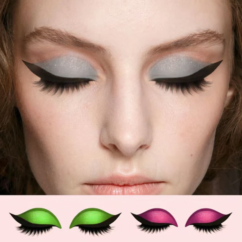 Women's Reusable Self-Adhesive Eyeliner Stickers with False Lashes and Eyeshadow