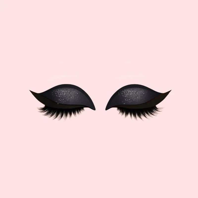 Women's Reusable Self-Adhesive Eyeliner Stickers with False Lashes and Eyeshadow