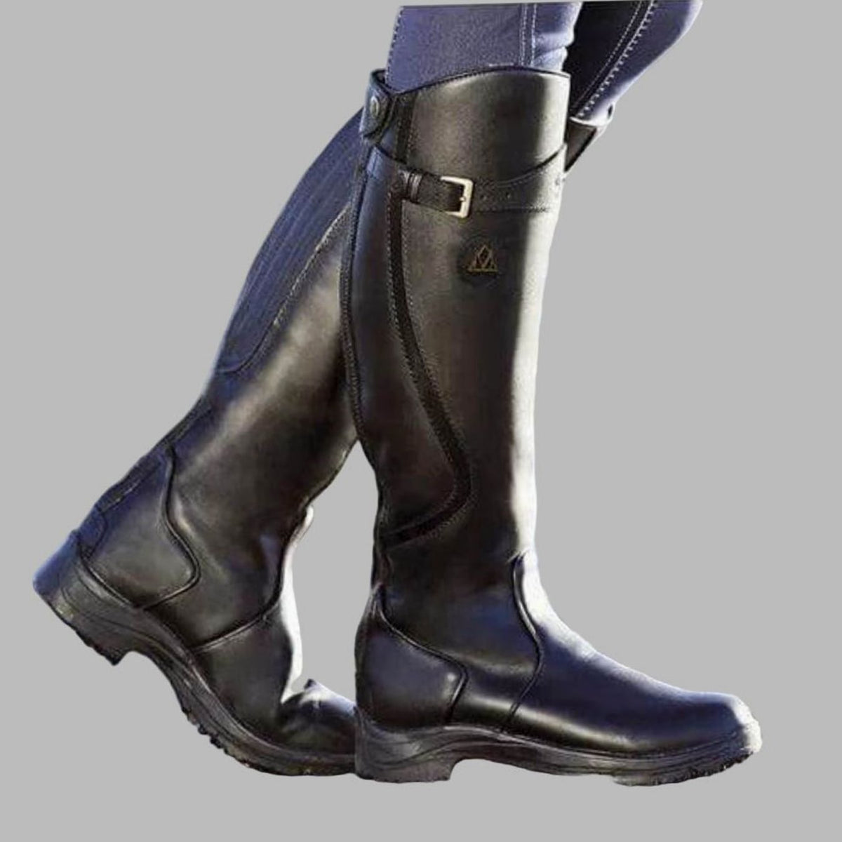 Harper | Women's Tall Leather Knee-High Buckle Strap Hiking Boots