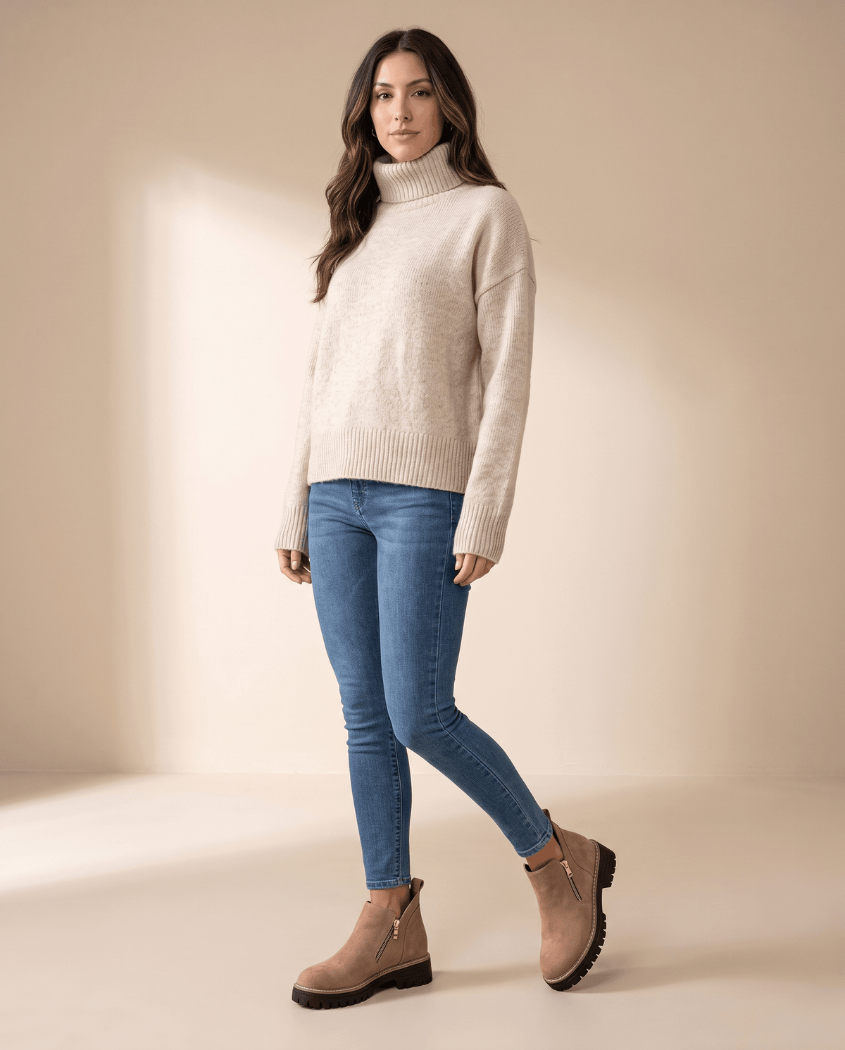 Vegan Suede Side Zip Ankle Boots for Women – Lug Platform & Wedge Sole | Mandy