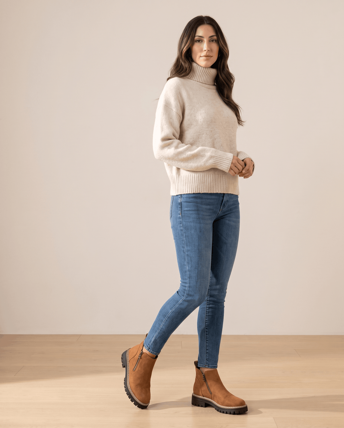 Vegan Suede Side Zip Ankle Boots for Women – Lug Platform & Wedge Sole | Mandy