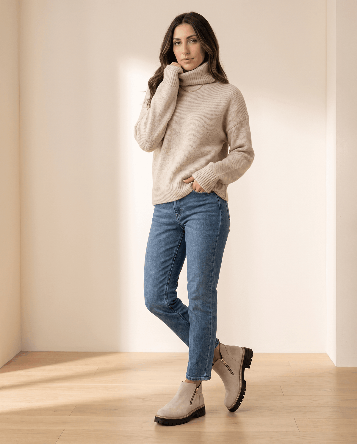 Vegan Suede Side Zip Ankle Boots for Women – Lug Platform & Wedge Sole | Mandy