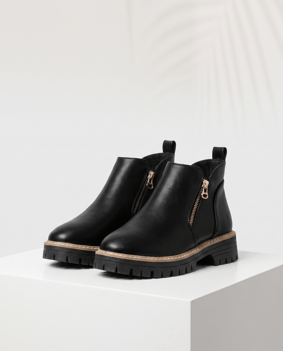 Vegan Suede Side Zip Ankle Boots for Women – Lug Platform & Wedge Sole | Mandy