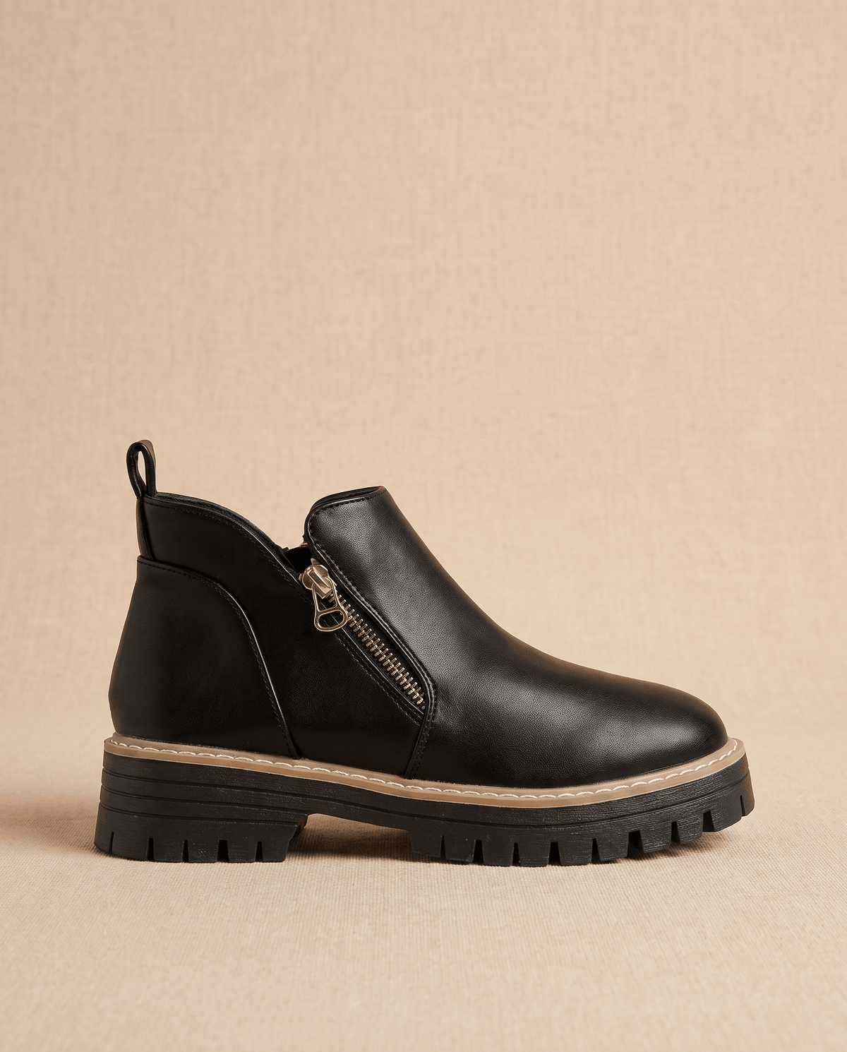 Vegan Suede Side Zip Ankle Boots for Women – Lug Platform & Wedge Sole | Mandy