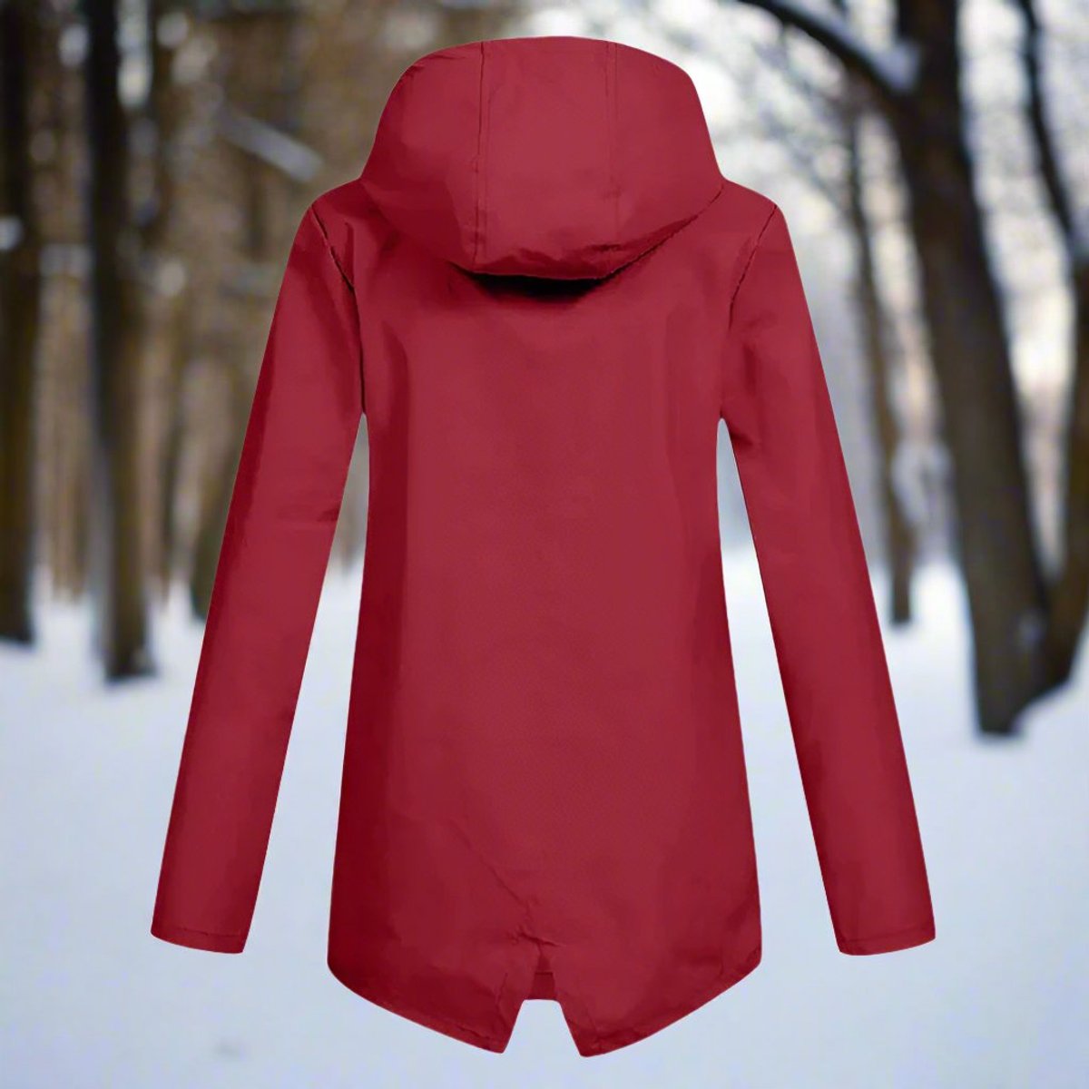 Edith | Waterproof Hooded Zip-Up Adjustable Cuffs Rain Jacket