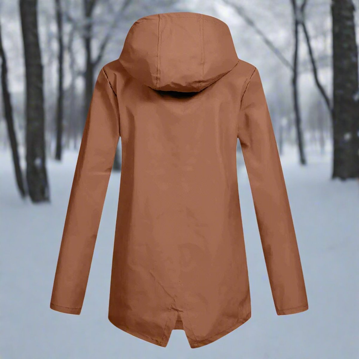 Edith | Waterproof Hooded Zip-Up Adjustable Cuffs Rain Jacket