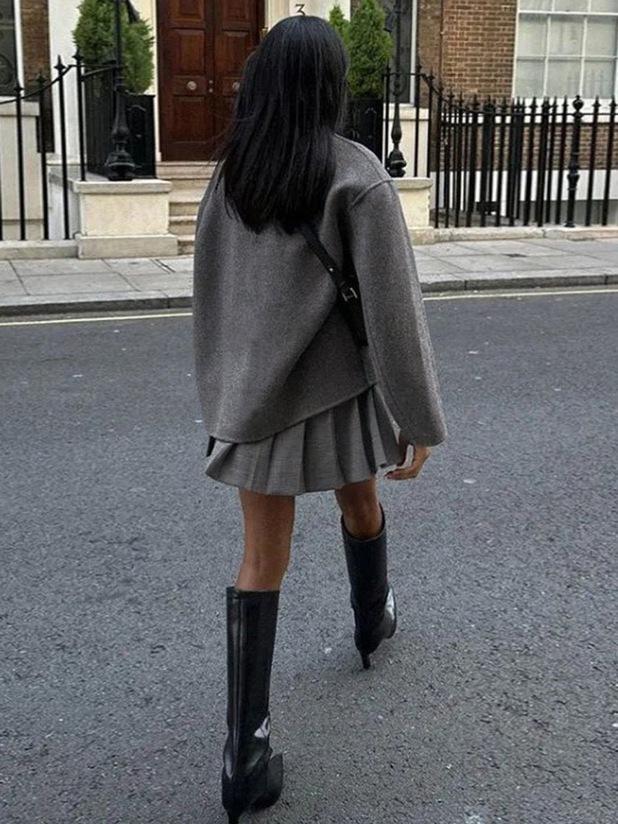 Cecily | Double-Breasted Stand Collar Pea Winter Coat