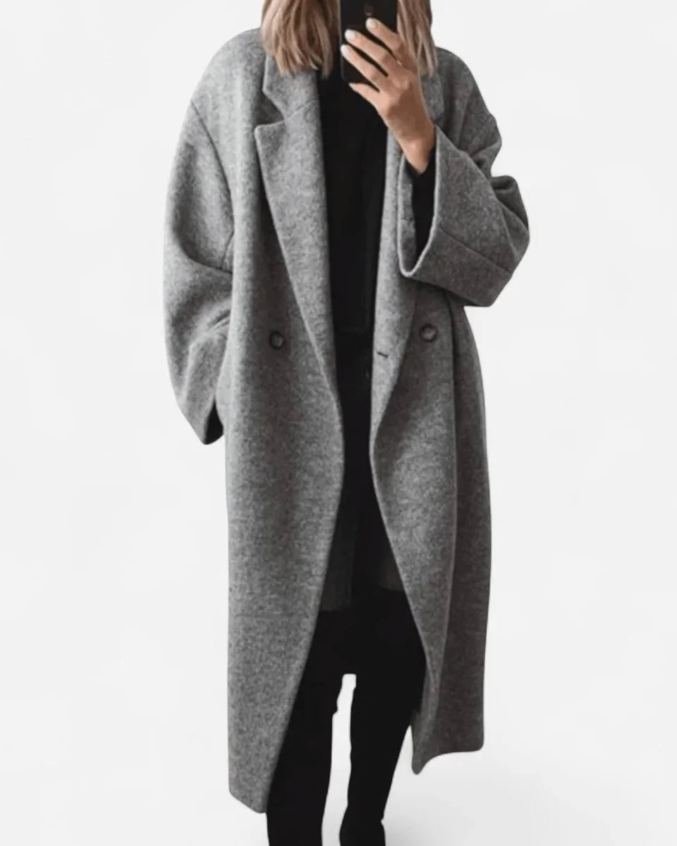 Wool Coat – Grey Oversized Longline