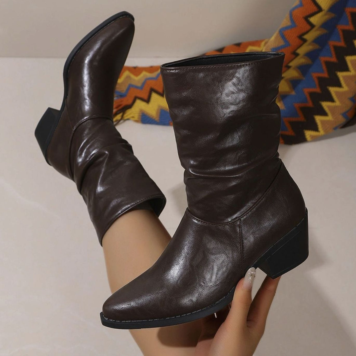 Wren - Women's Slouchy Block-Heel Boots