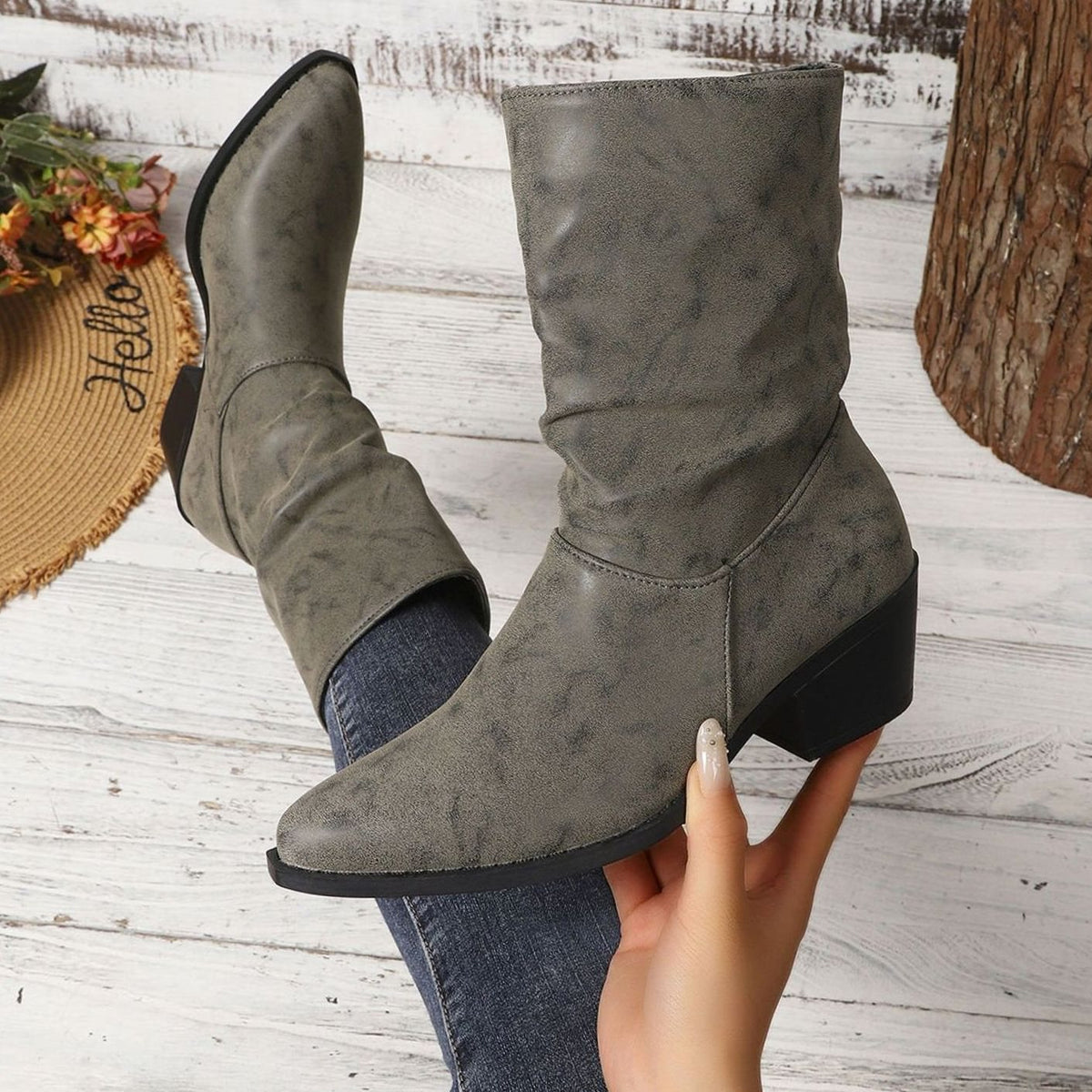 Wren - Women's Slouchy Block-Heel Boots