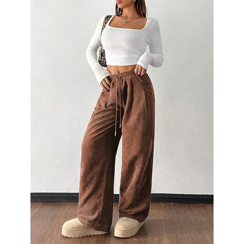 Georgina | High Waisted Relaxed Palazzo Wide-Leg Pants