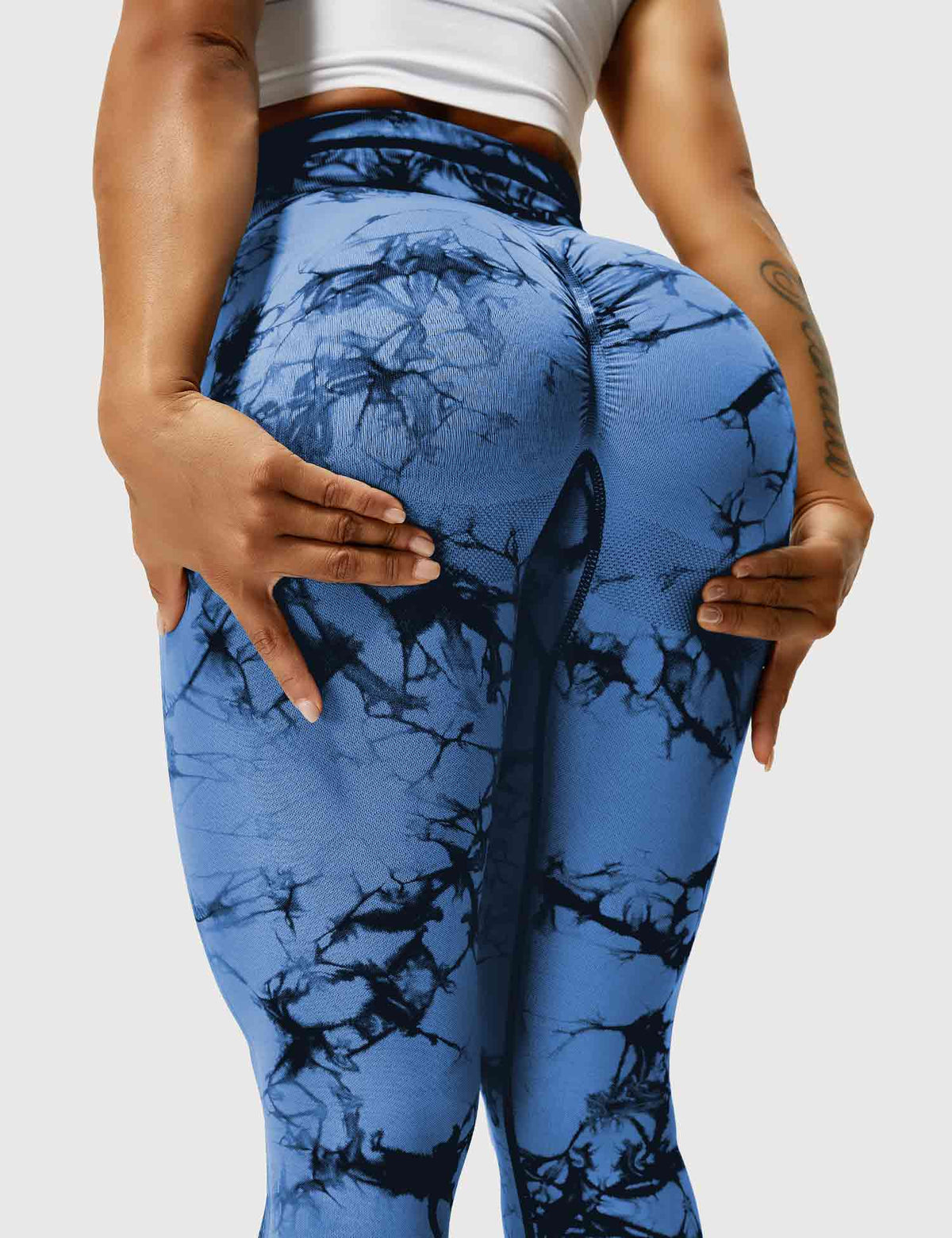Women's High-Waist Scrunch Tie-Dye Gym Leggings