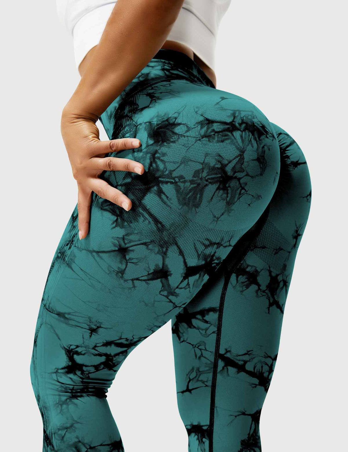 Women's High-Waist Scrunch Tie-Dye Gym Leggings