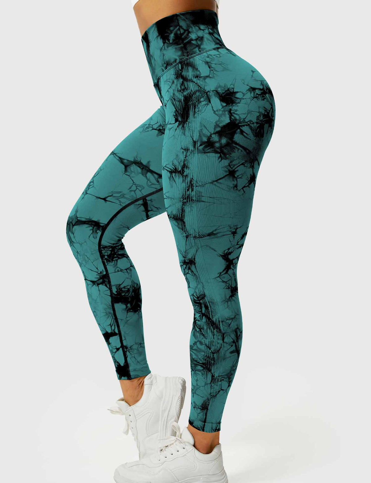 Women's High-Waist Scrunch Tie-Dye Gym Leggings