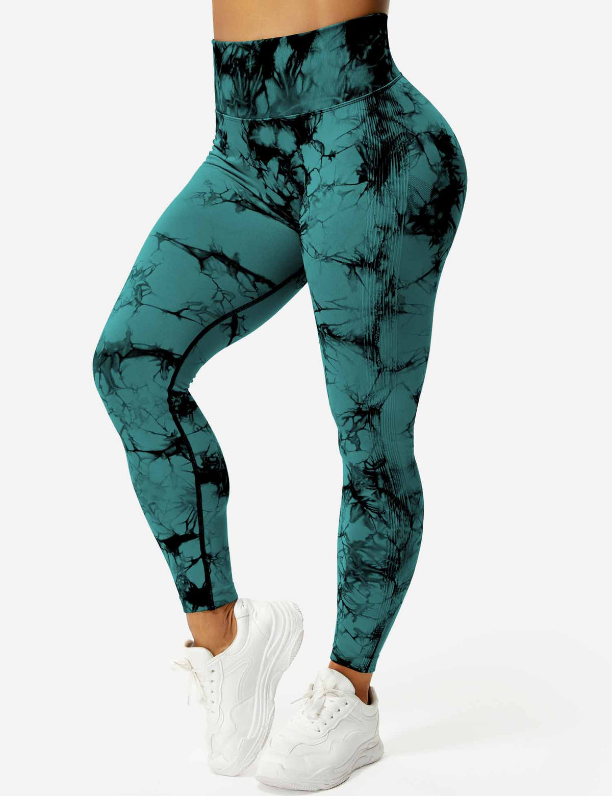 Women's High-Waist Scrunch Tie-Dye Gym Leggings