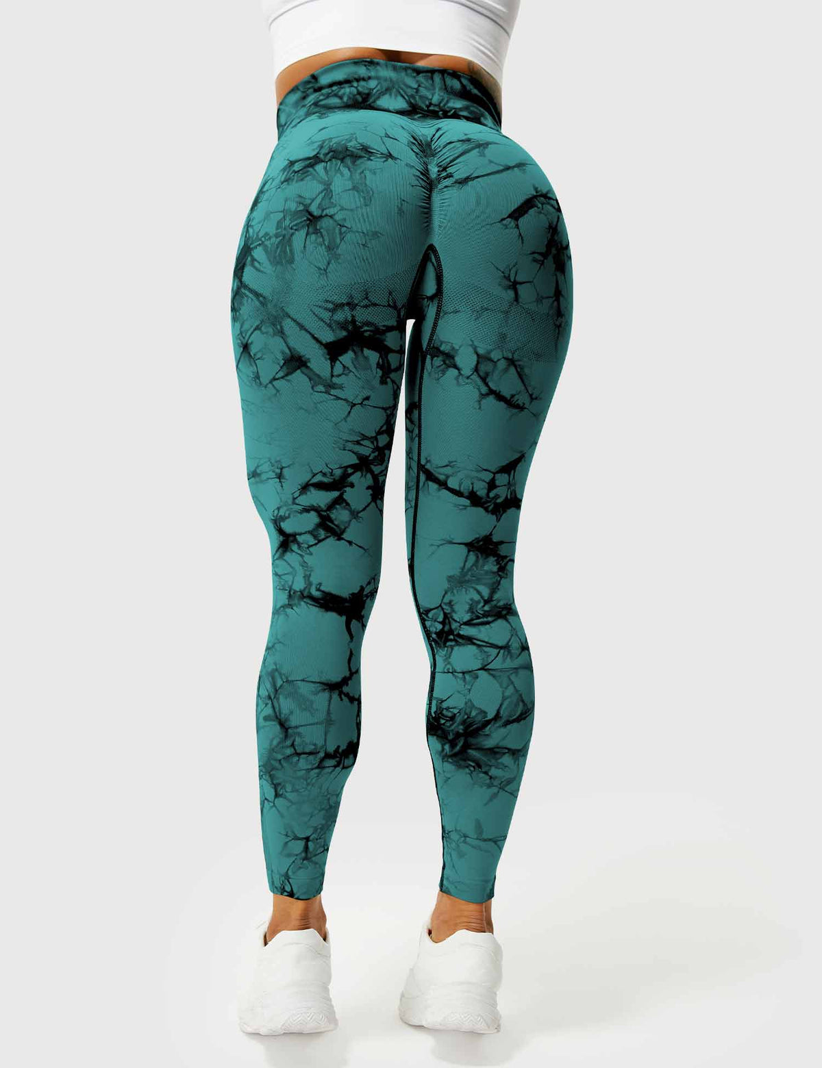 Women's High-Waist Scrunch Tie-Dye Gym Leggings
