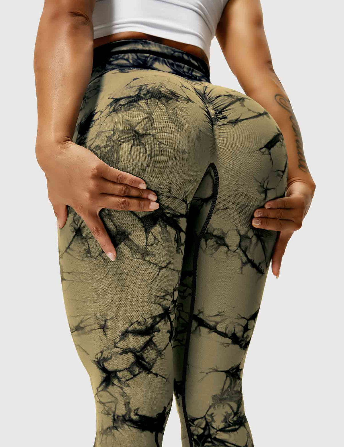 Women's High-Waist Scrunch Tie-Dye Gym Leggings