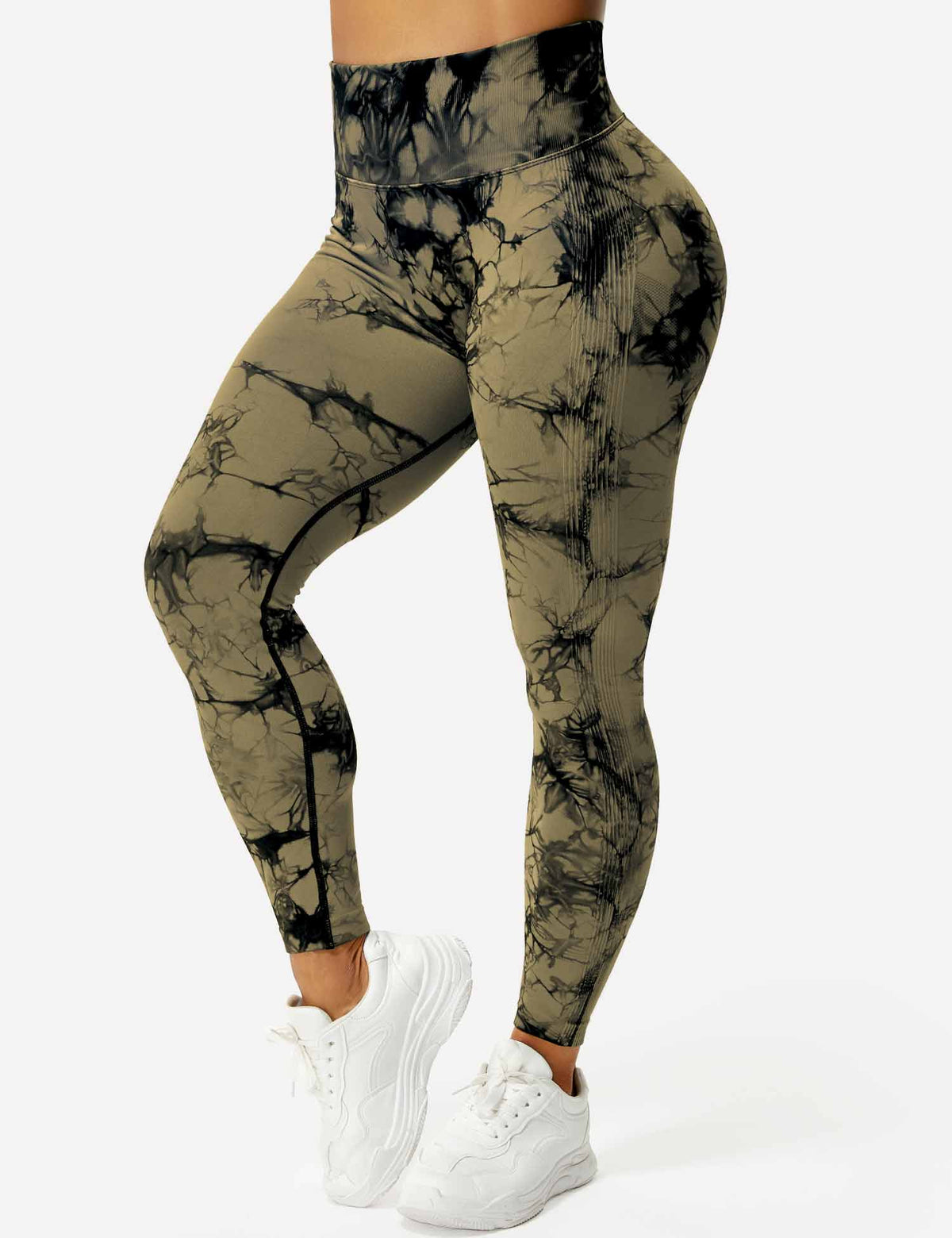 Women's High-Waist Scrunch Tie-Dye Gym Leggings