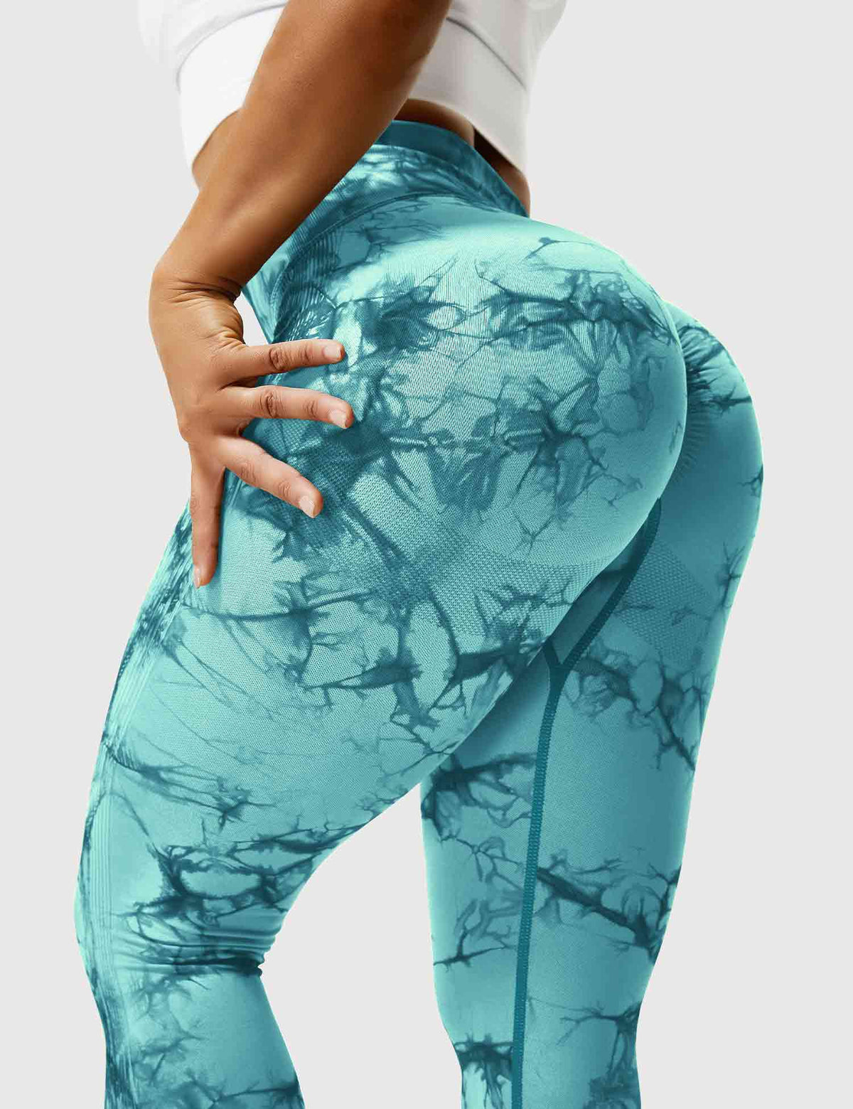 Women's High-Waist Scrunch Tie-Dye Gym Leggings