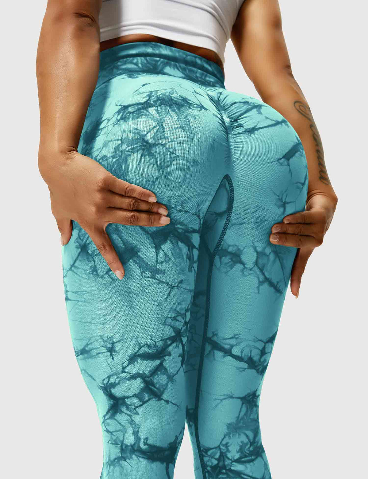 Women's High-Waist Scrunch Tie-Dye Gym Leggings