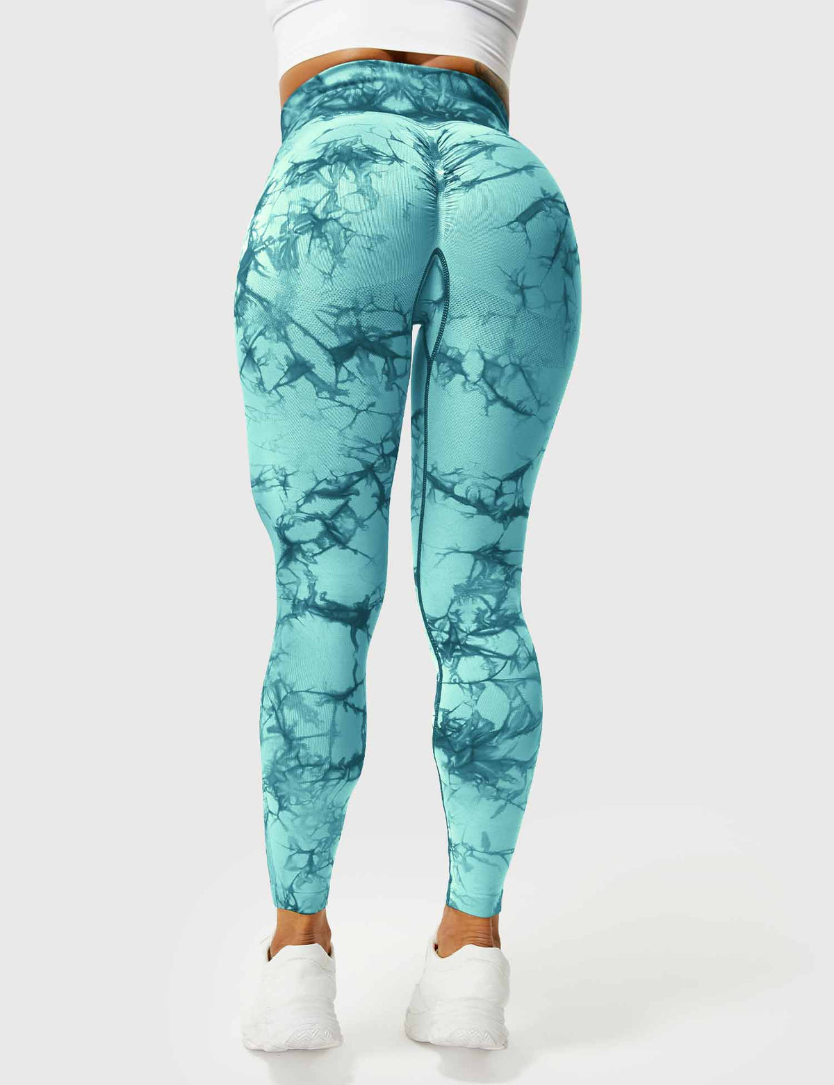 Women's High-Waist Scrunch Tie-Dye Gym Leggings