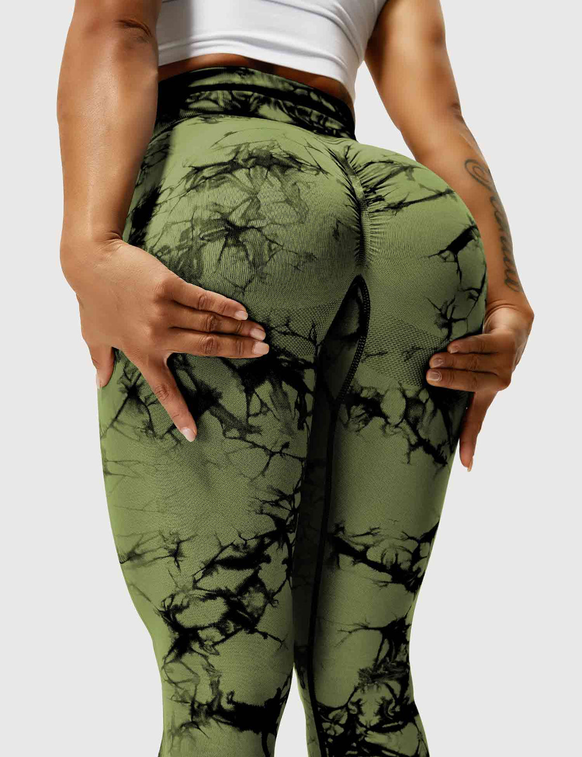 Women's High-Waist Scrunch Tie-Dye Gym Leggings