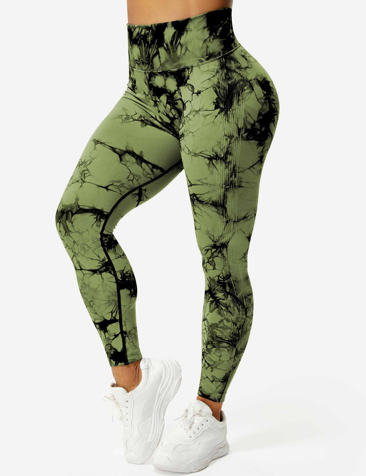 Women's High-Waist Scrunch Tie-Dye Gym Leggings