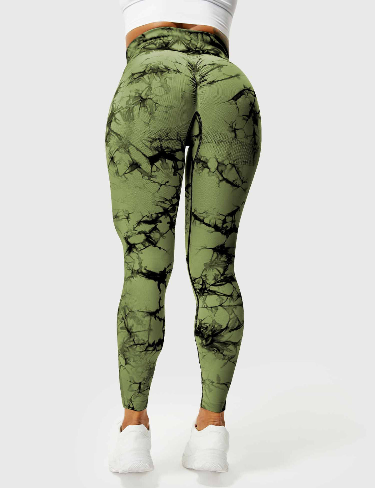 Women's High-Waist Scrunch Tie-Dye Gym Leggings