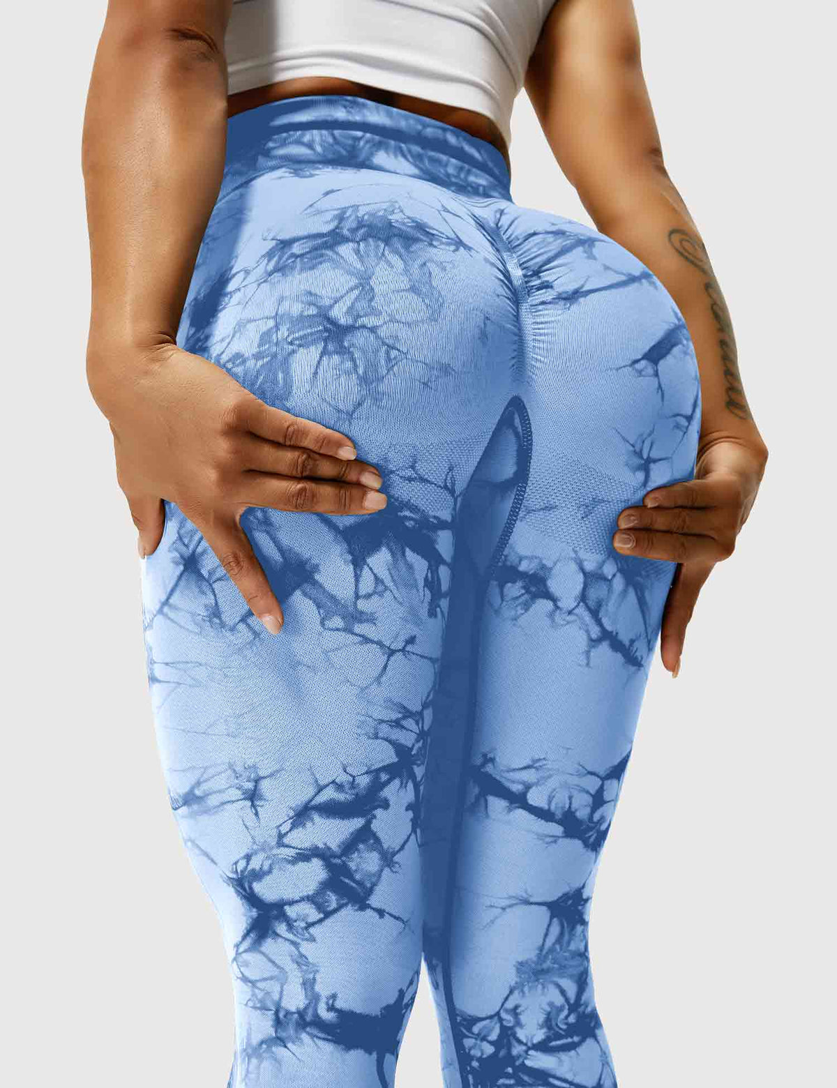 Women's High-Waist Scrunch Tie-Dye Gym Leggings