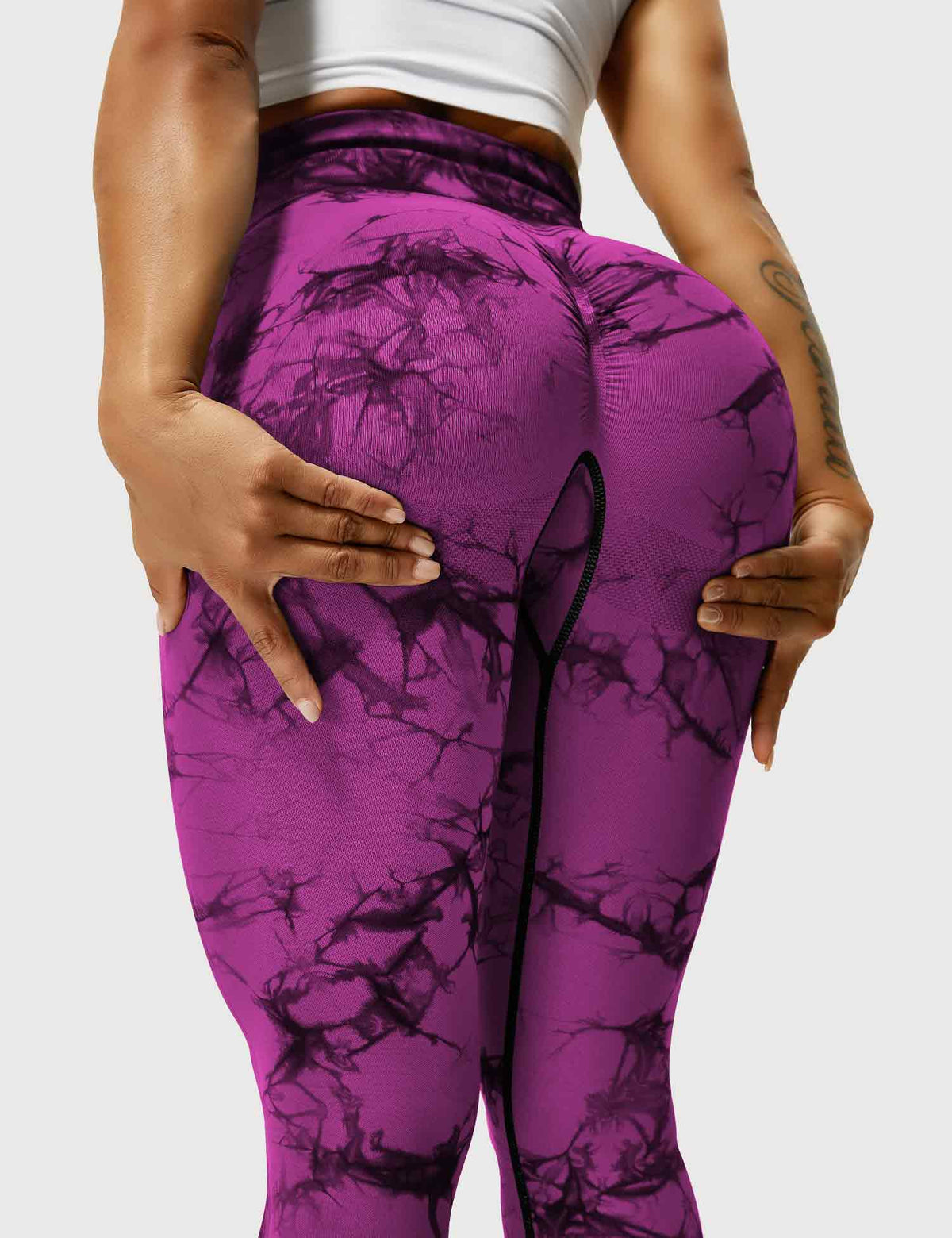 Women's High-Waist Scrunch Tie-Dye Gym Leggings