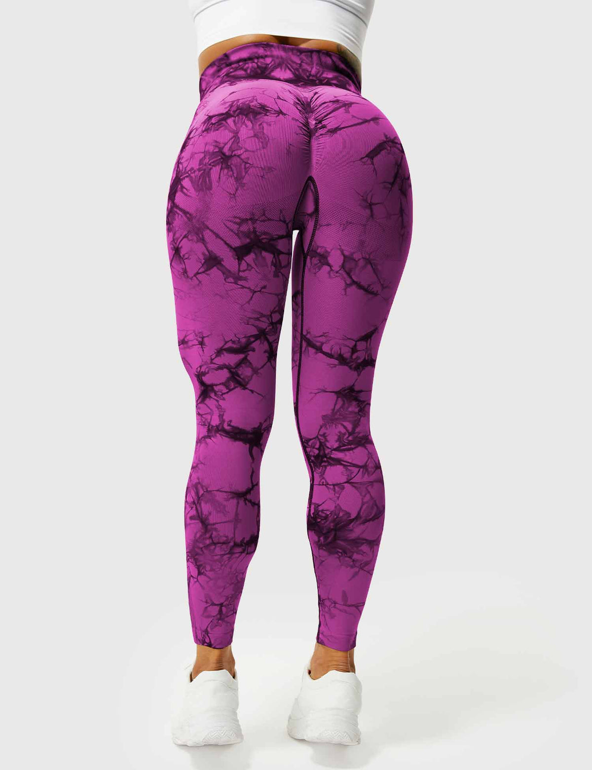 Women's High-Waist Scrunch Tie-Dye Gym Leggings
